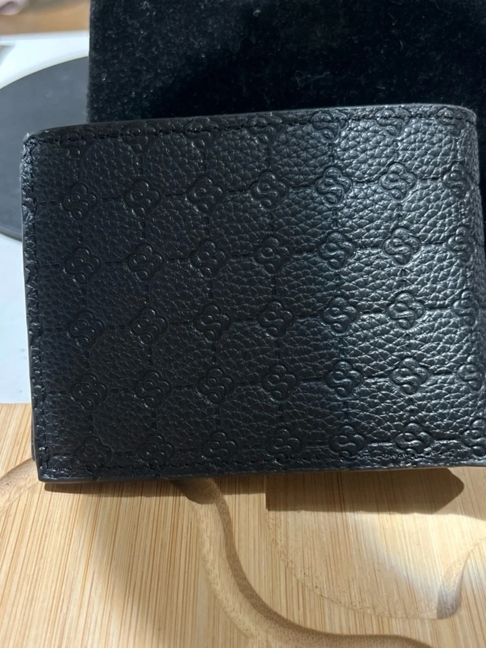 Bowels Black Textured Leather Card & Key Holder